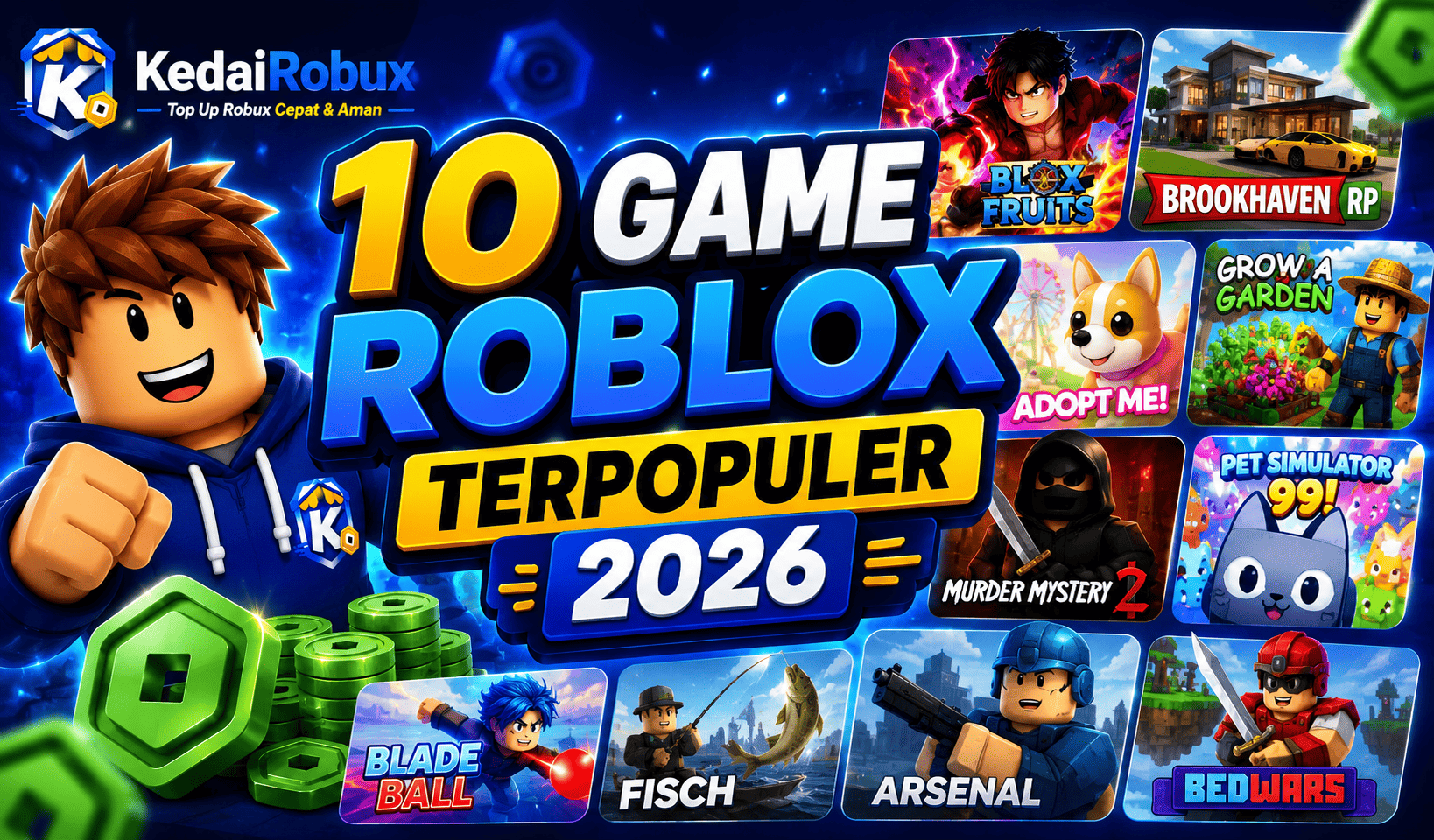 10 Game Roblox Terpopuler Tahun 2026 yang Wajib Dicoba | KedaiRobux
